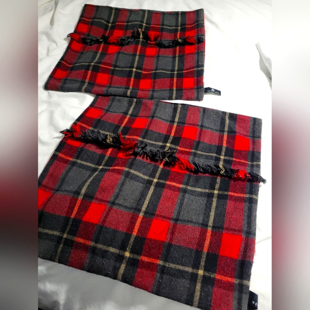 Plaid Red and Black Pillow Shams
